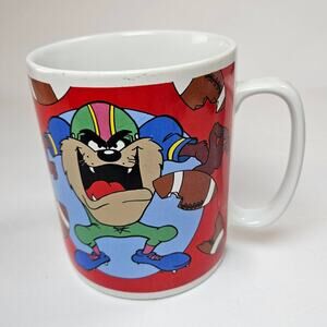 Looney Tunes Tasmanian Devil‎ Football 30 oz Coffee Mug Taz Warner Bros 1995